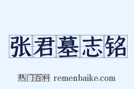 张君墓志铭是什么意思的图片